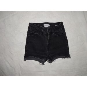 True Craft Black High Rise Cutoff Frayed Jean Shorts Size 1